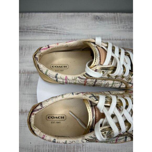 Coach Womens Barrett Tattersall Sneakers Plaid Canvas Size 8B - Picture 6 of 14